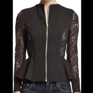 XOXO Black Blazer with Lace Detail